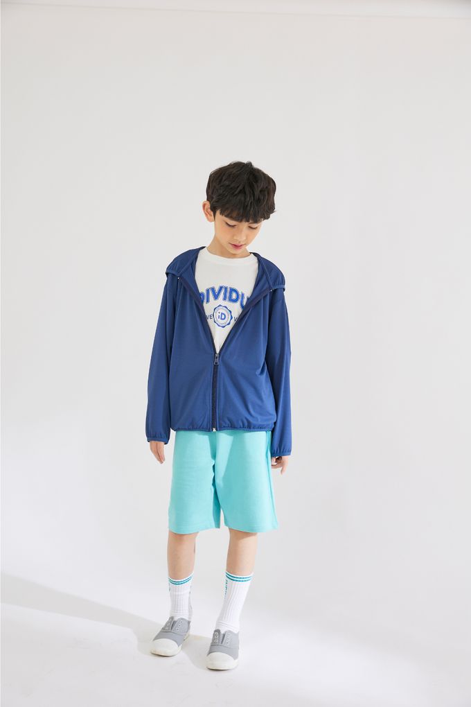 韓國 INDIVIDUEL - 好搭配休閒風五分褲-米灰