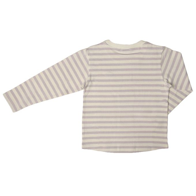 akachan honpo - T恤-橫紋-紫色