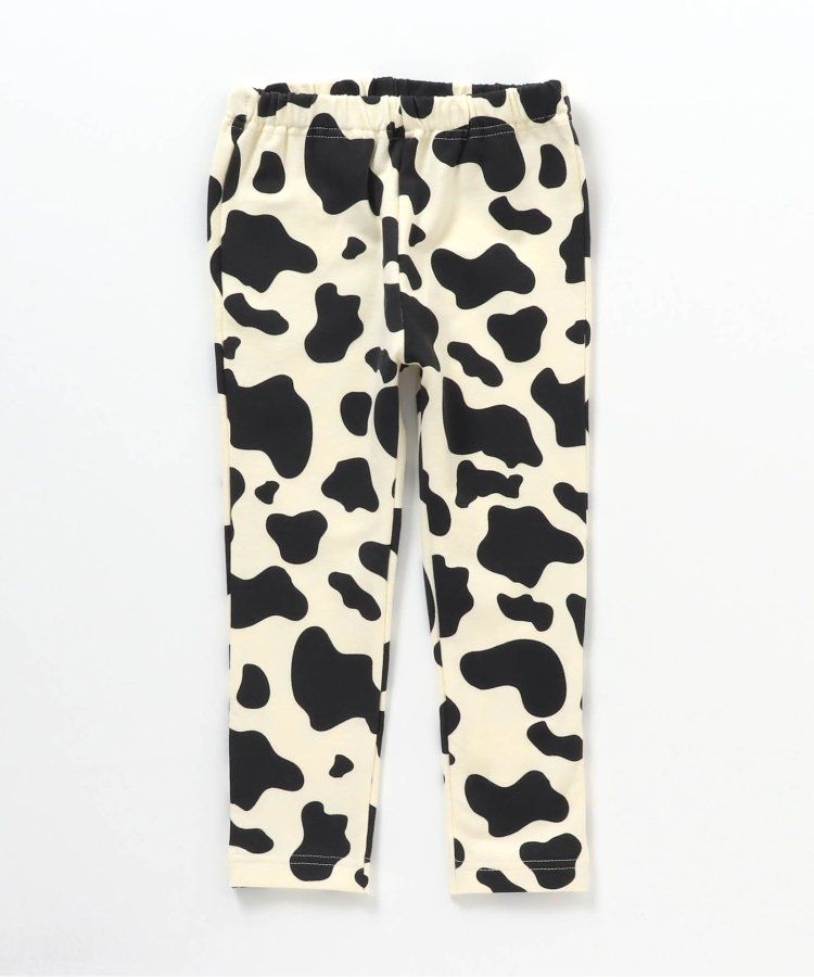 日本 BREEZE - 休閒百搭鬆緊長褲(9分丈)-碎花-淺鵝黃