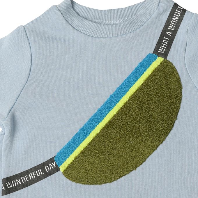 akachan honpo - 長袖休閒上衣-小包包風-淺藍色