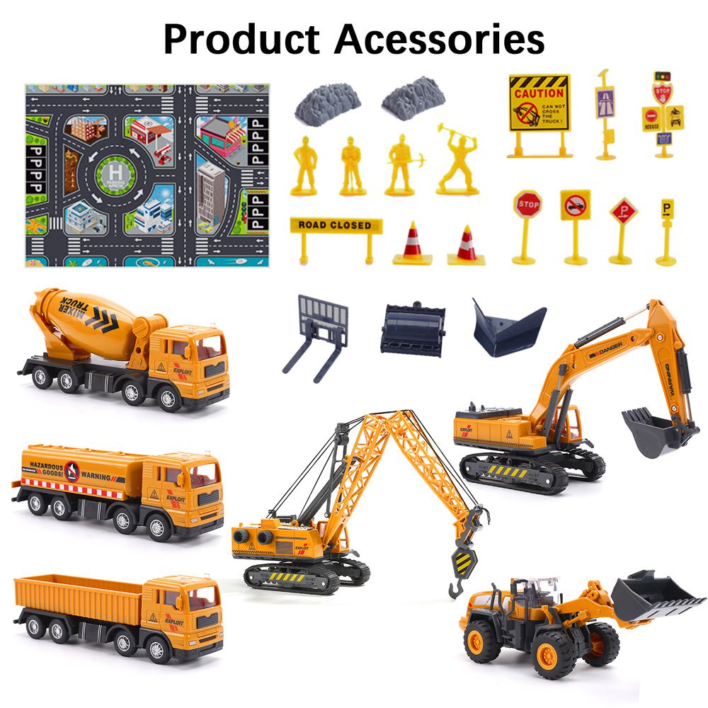 【盒損福利品】兒童仿真工程卡車套裝玩具26件組