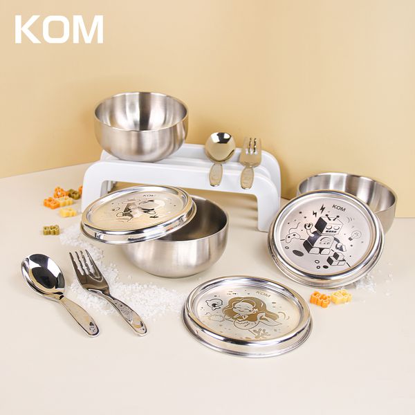 \現貨出清/ $69起【KOM】不鏽鋼兒童矽膠隔熱碗、幼兒園餐碗