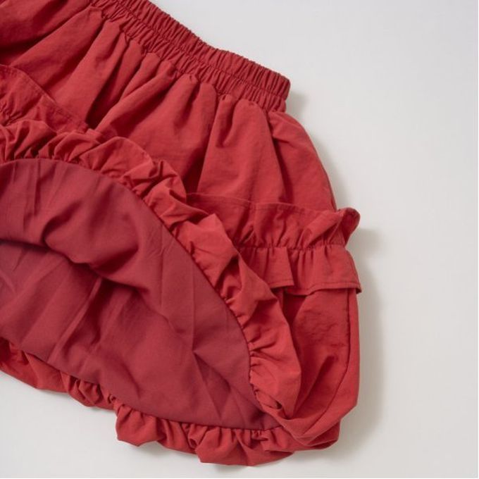 日本 Lycee mine - 俏皮摺邊澎澎氣球短裙-淺杏