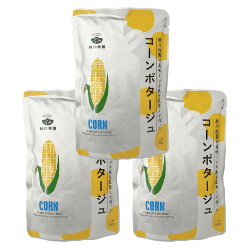 秋川牧園 - 日式玉米濃湯160gX3包-效期2024.5.10
