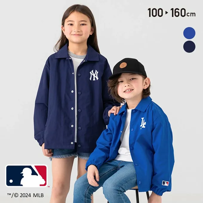 日本 Chil2 - MLB聯名 輕量翻領尼龍夾克/外套-紐約洋基-深海軍藍