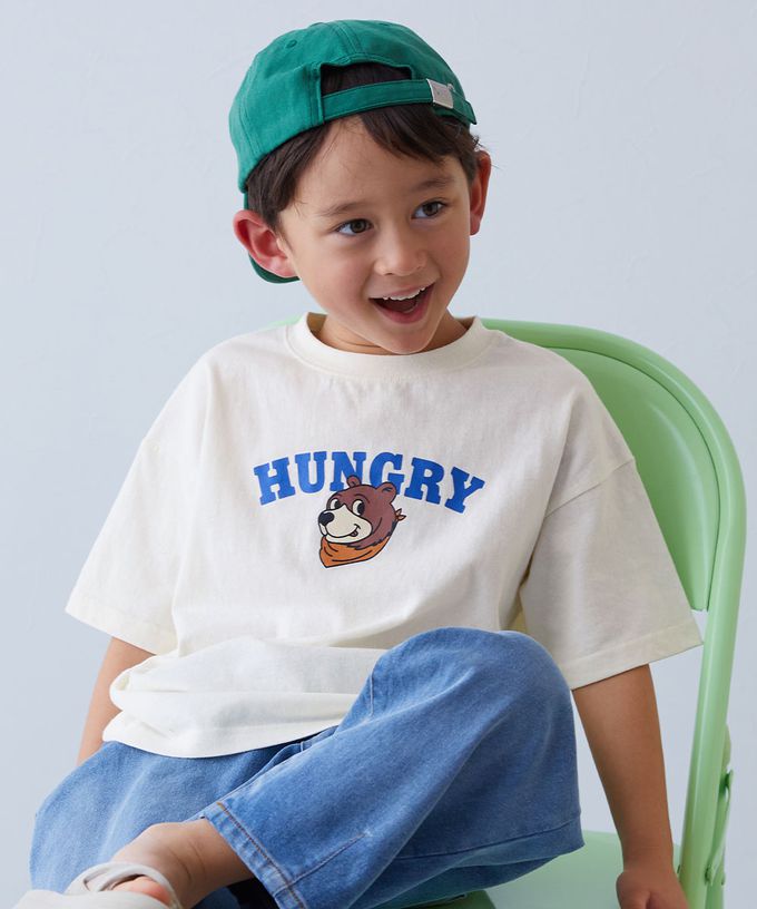 日本 devirock - 純棉定番短袖上衣-小熊領巾-白