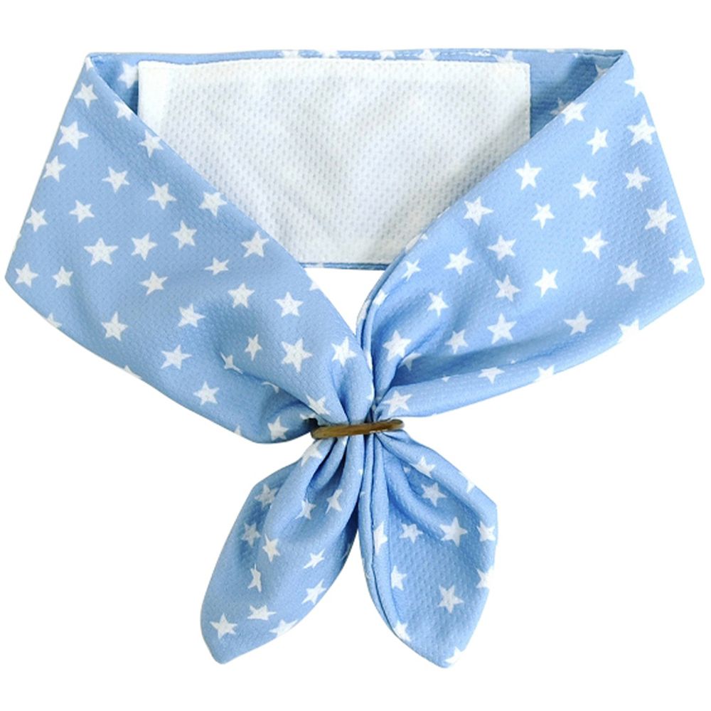 日本 DAIKAI - 抗UV接觸冷感 水涼感領巾(可放保冷劑)-滿天星空-水藍 (70x8cm)