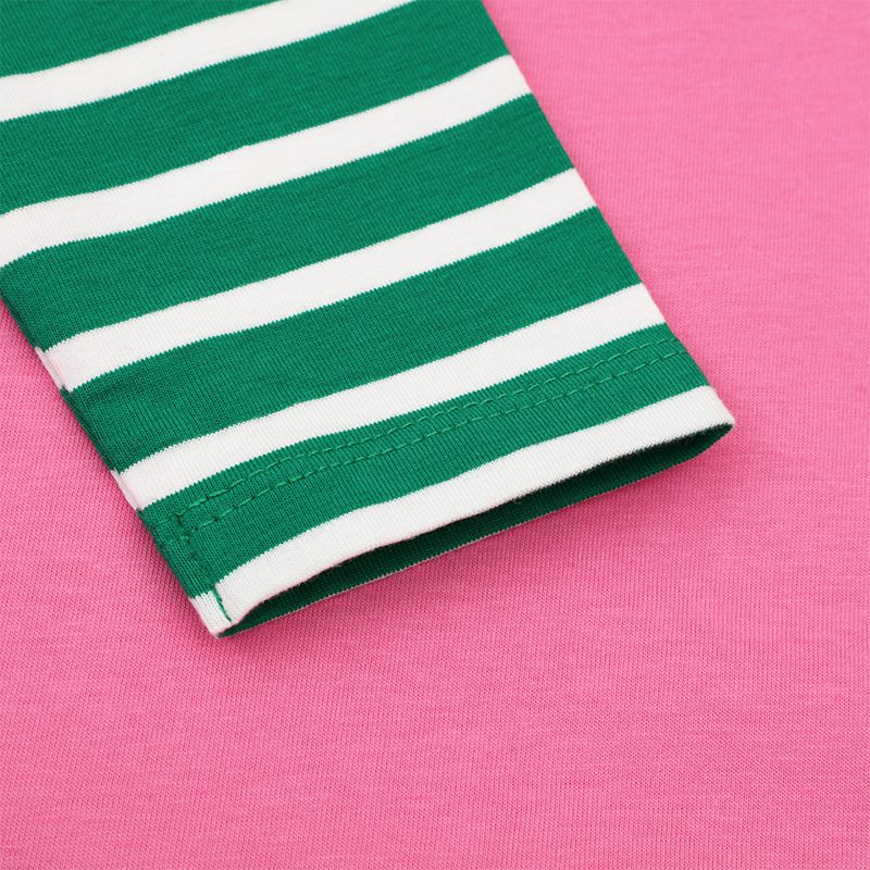 Jumping meters - 棉質圓領長袖連身洋裝-聖誕老人-粉色