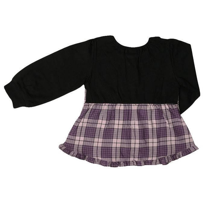 akachan honpo - 假兩件T恤-黑色