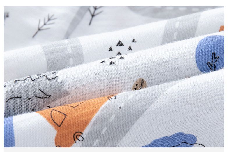 純棉束口長褲/防蚊褲-恐龍城鎮-白色