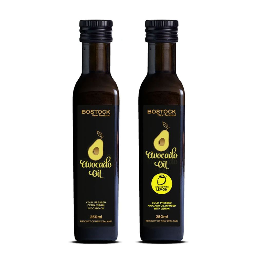 壽滿趣-紐西蘭BOSTOCK - 頂級優惠兩組-頂級冷壓初榨酪梨油+檸檬風味酪梨油-250ml*2-250mlｘ２