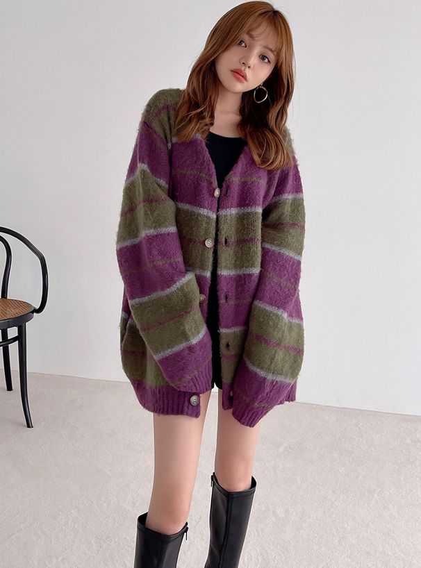 日本 GRL - 法式方領羅紋針織上衣-草綠