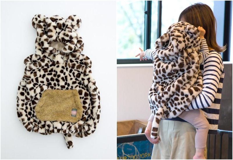 日本 BISQUE - (現貨)動物造型連帽超柔軟保暖背心-恐龍-墨綠 (1.5-4y)