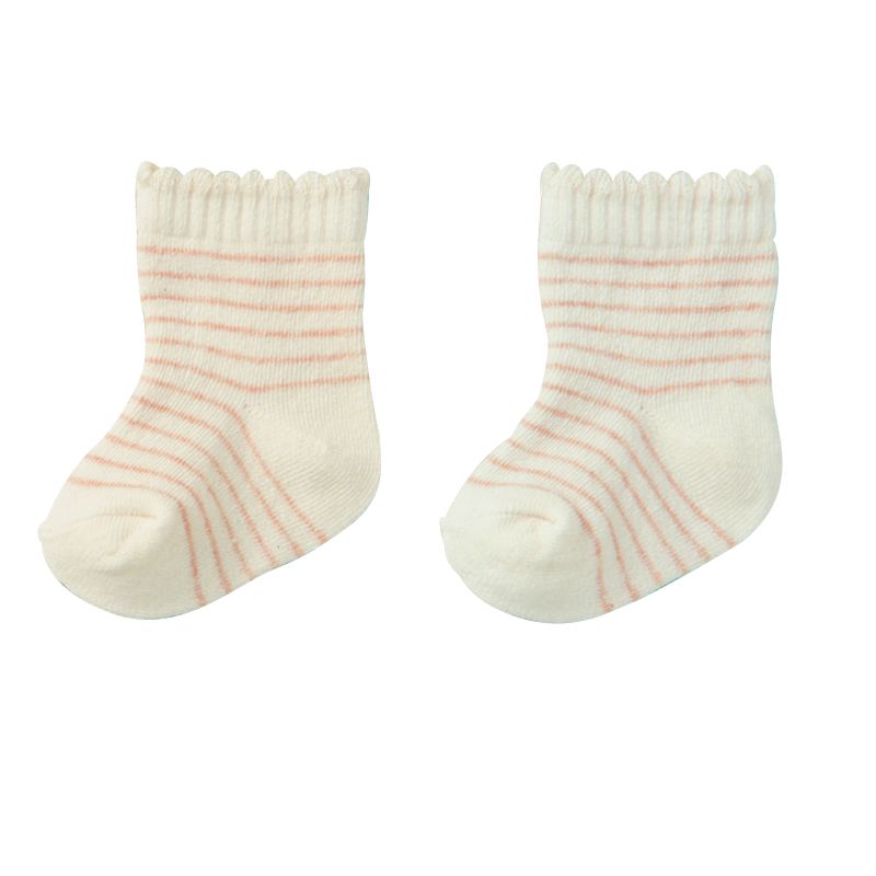 akachan honpo - 有機棉襪 2雙組-淺卡其色 (7～9cm)