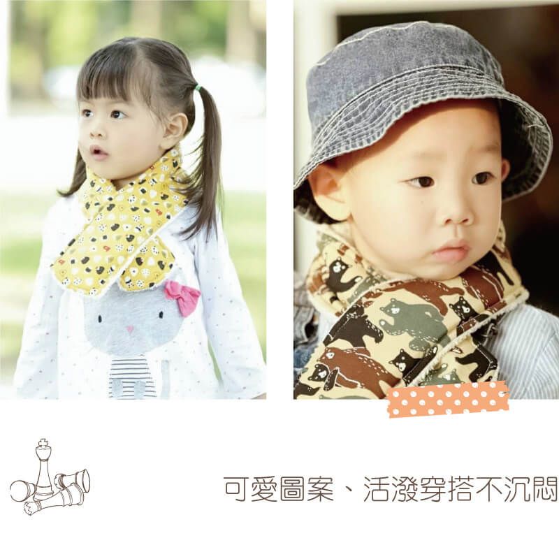 貝柔 Peilou - 貝寶兒童加絨暖毛圍巾_英式碎花