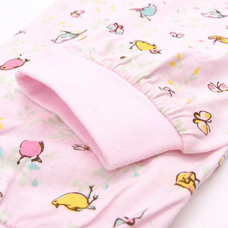 Annypepe - 女童純棉鳥語花香長袖居家服-淺粉 (120-150cm)