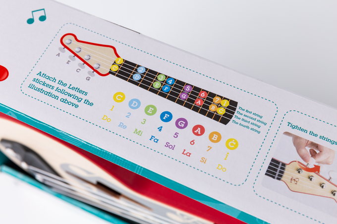 德國 Hape - 小小音樂家聲光學習烏克麗麗(紅)