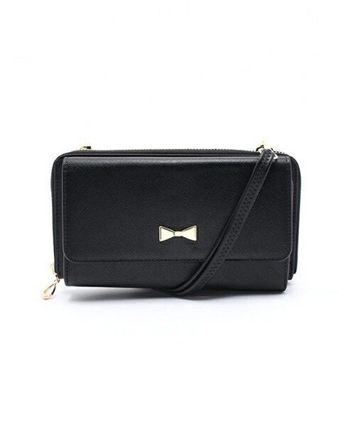 日本 cachecache - 3way蝴蝶結錢夾包-BK黑色-預購