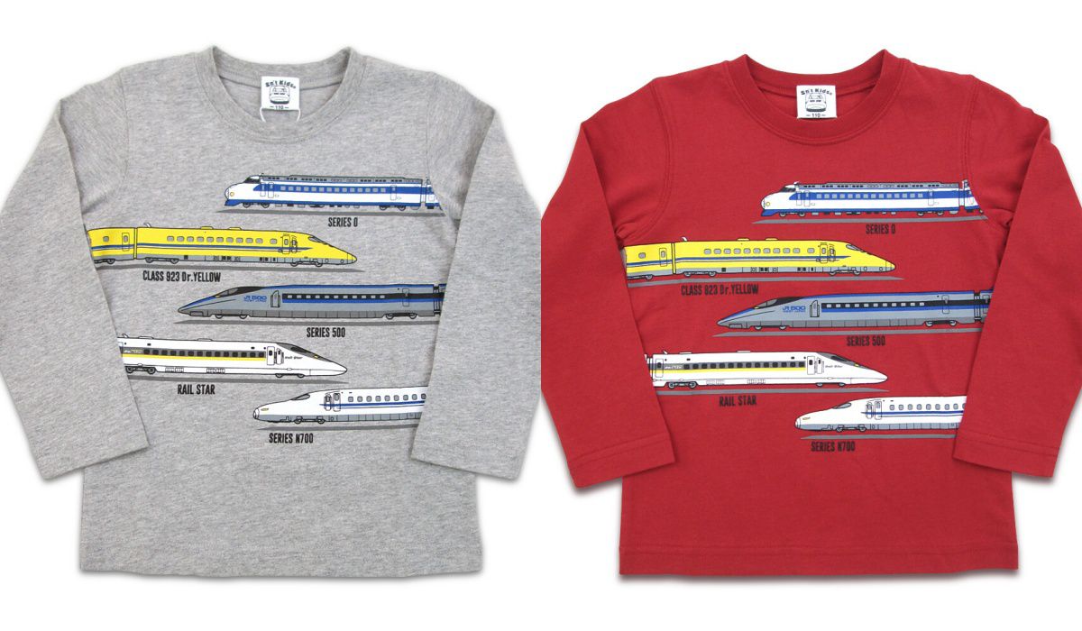 日本服飾代購 - 純棉印花長袖上衣-列車交會-灰