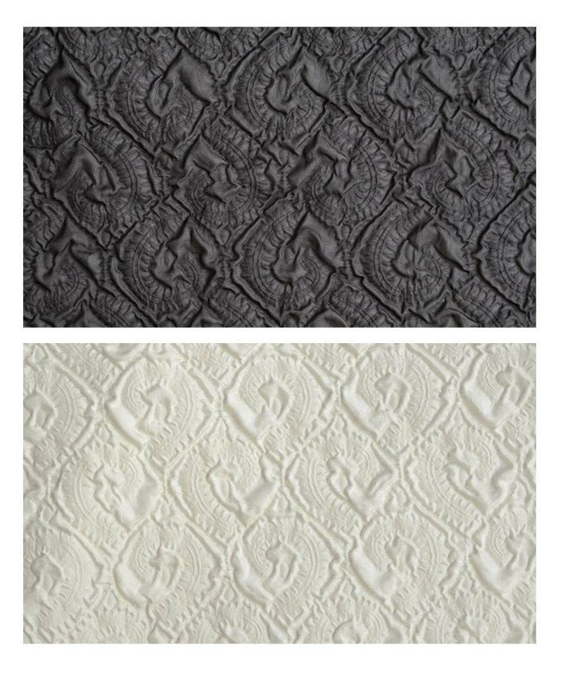 日本 zootie - 優雅歐風壓紋泡泡短袖上衣-象牙杏