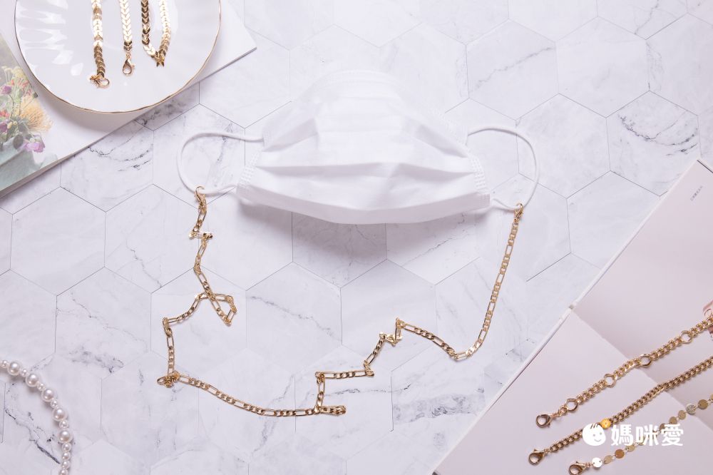 拉丁美洲低調奢華設計款金屬口罩項鍊/口罩鍊/掛繩/眼鏡掛鍊-金屬鏈-E-葉型鏈-60cm