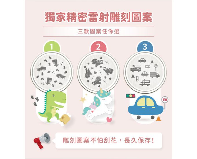 KOM - 316全不鏽鋼兒童隔熱碗 (獨角獸)-附匙