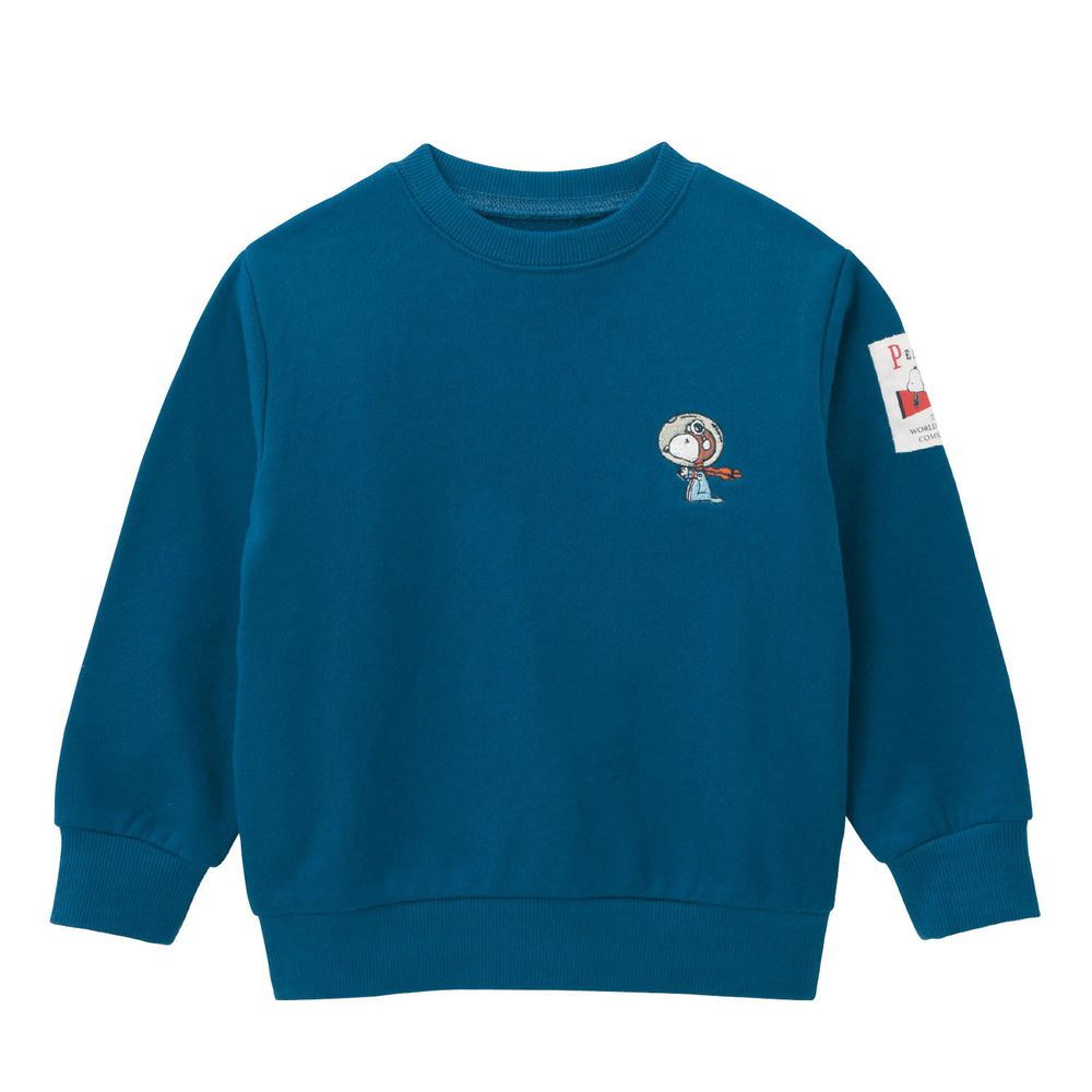 日本千趣會 - 史努比 裏毛長T-刺繡太空服-深藍