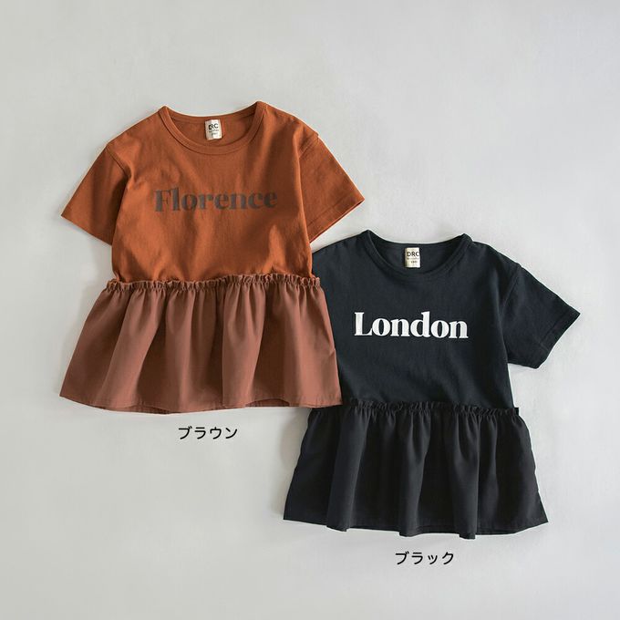 日本 BRANSHES - 城市印花夢幻傘狀短袖上衣-Paris-白