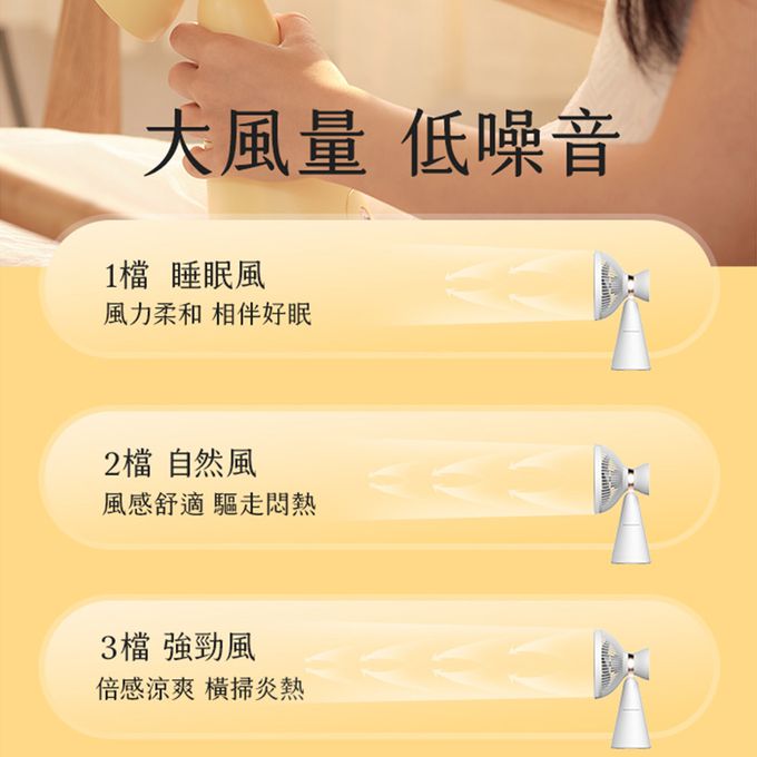 Timo - 夕陽燈 USB風扇/桌扇 (左右旋轉/可拆清洗/居家氛圍營造)-白色