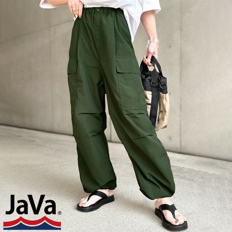 日本 Classical Elf - 美式休閒多口袋抽繩工裝褲-軍綠