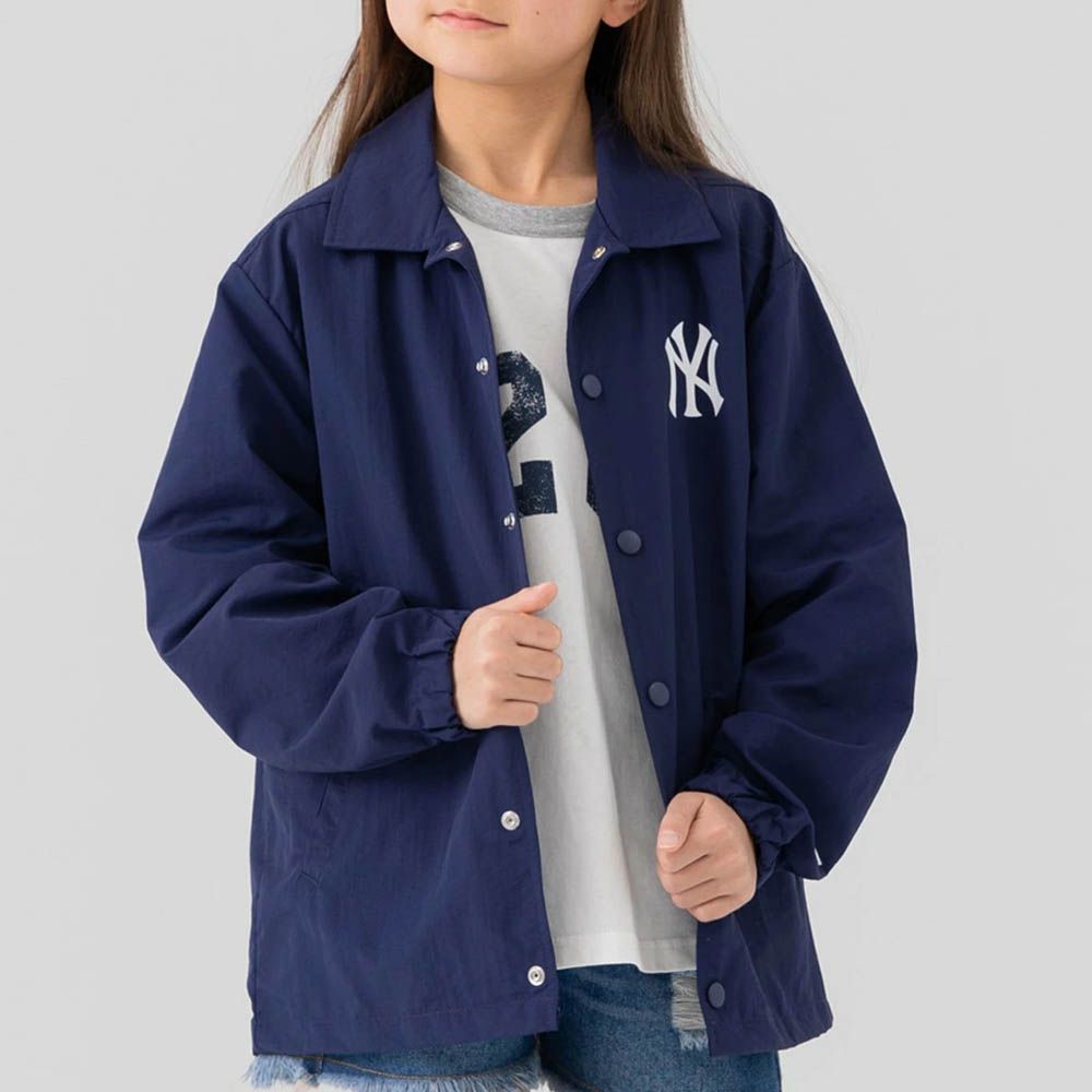 MLB聯名 輕量翻領尼龍夾克/外套-紐約洋基-深海軍藍