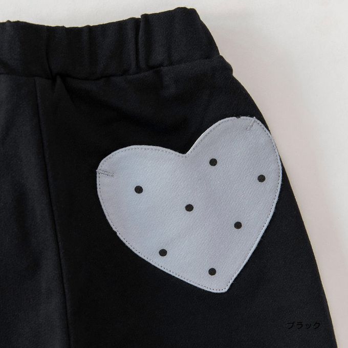 日本 BRANSHES - 愛心口袋彈力長褲-點點-藍紫