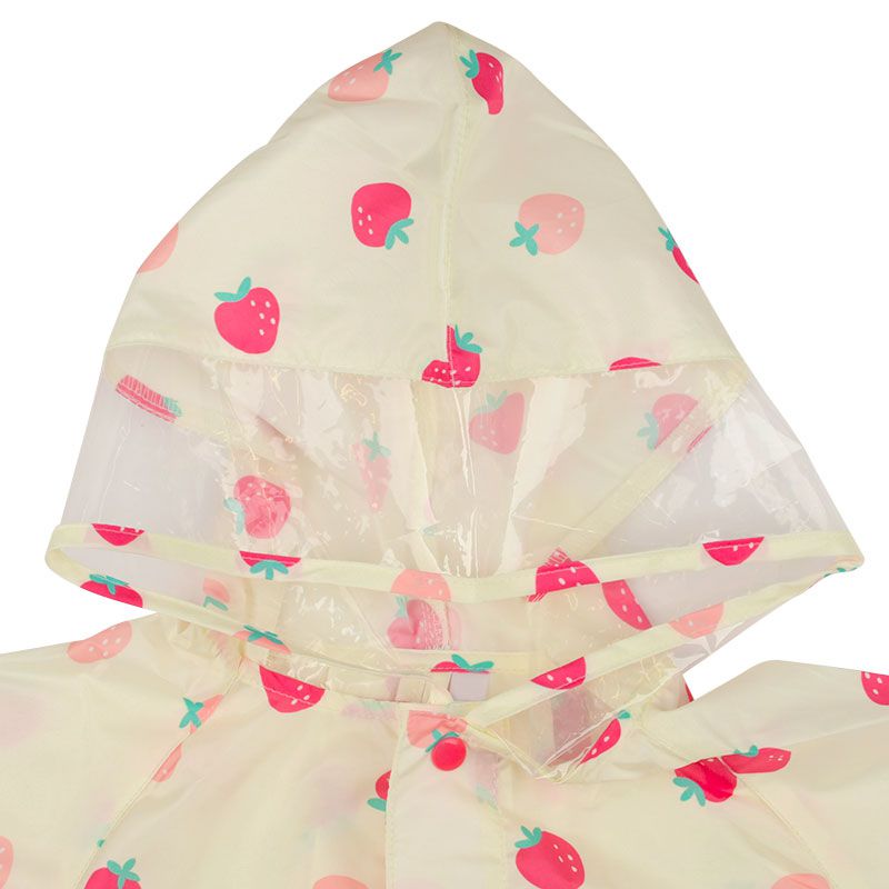 akachan honpo - 強力防潑水雨衣-草莓-象牙白色