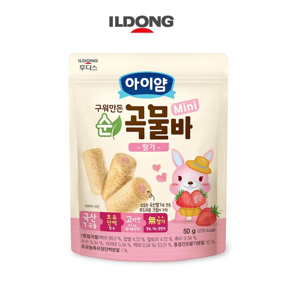 韓國Ildong Foodis日東 - 迷你穀物小捲心-草莓