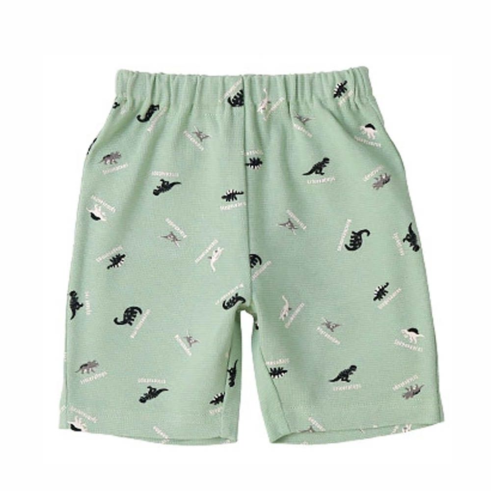 百搭印花彈力休閒短褲-恐龍-薄荷綠