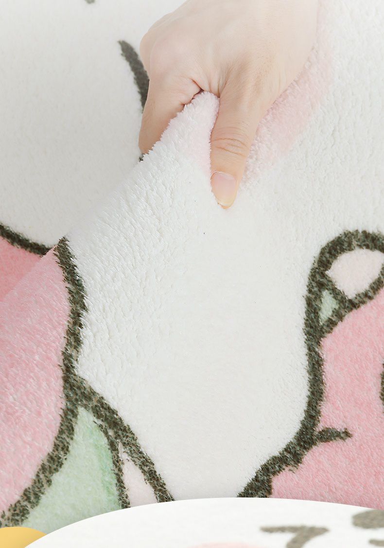 柔軟長條形床邊腳踏墊-月亮灰兔