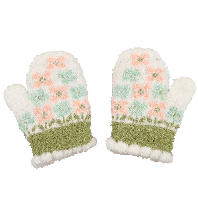 akachan honpo - 手套-小花-米白色 (100cm)