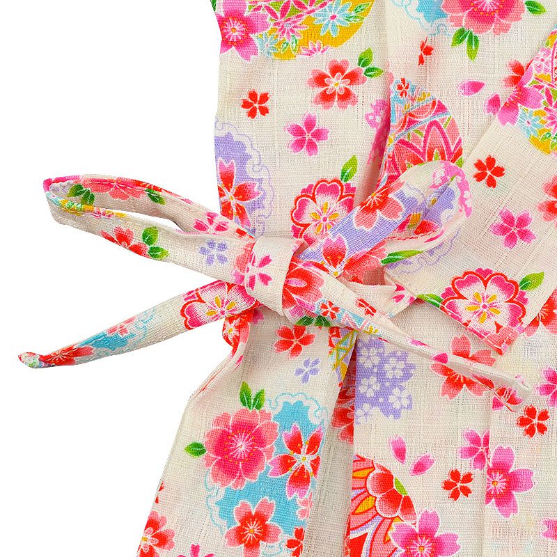 akachan honpo - 幼童兩件式甚平-手鞠-米白色