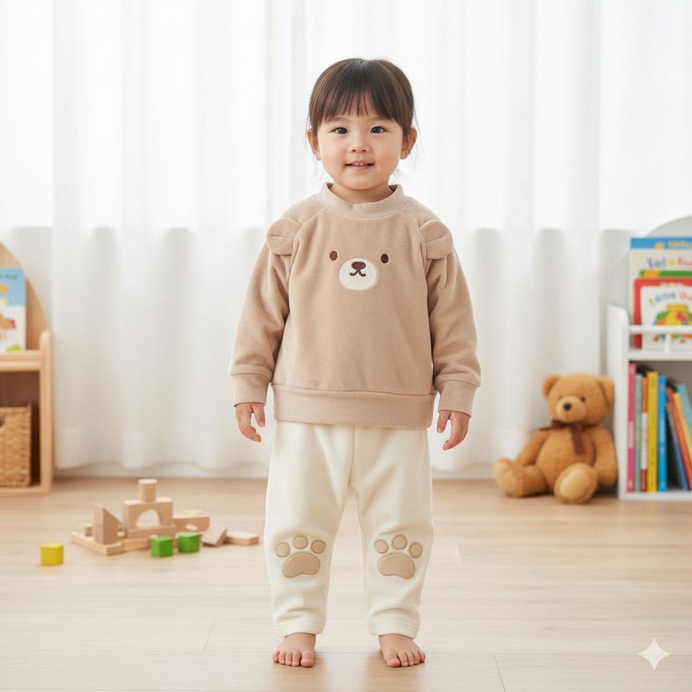 幫助睡眠長袖家居服-軟綿彈性-咖啡色