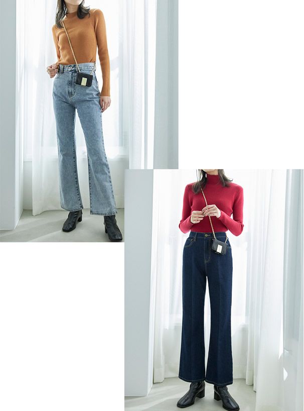 日本 GRL - 立領顯瘦彈性羅紋長袖上衣-皇家藍