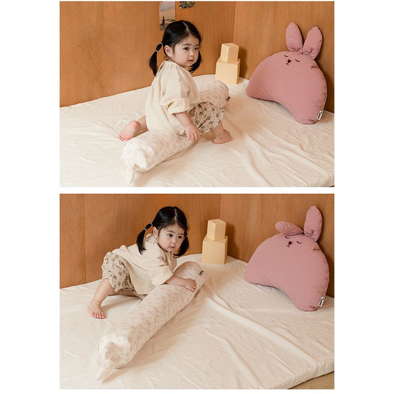 正韓Hello HiZoo - 純手工製純棉柔感兒童長條抱枕/靠枕/睡眠輔助枕/側睡抱枕-Hi Bunny 兔耳