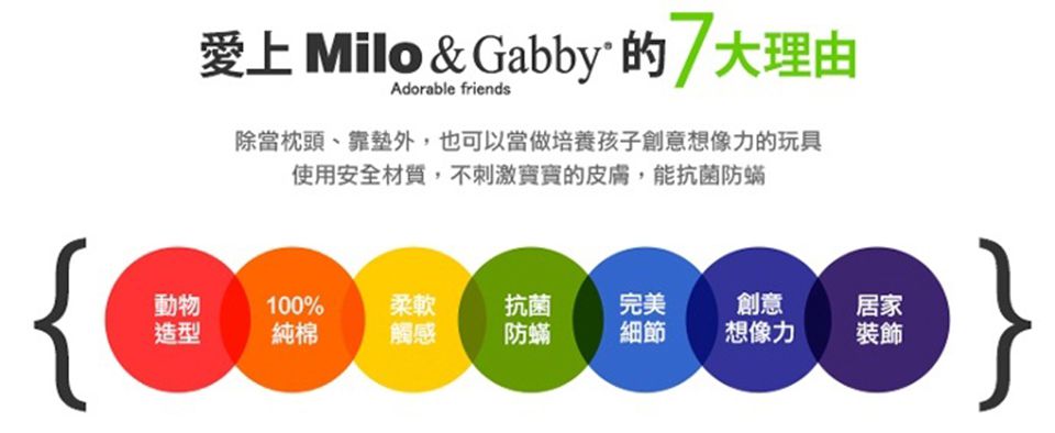 美國 Milo & Gabby - 動物好朋友-可水洗防蹣枕心+枕套組-Nancy花匠貓咪 (mini枕-1歲以上)