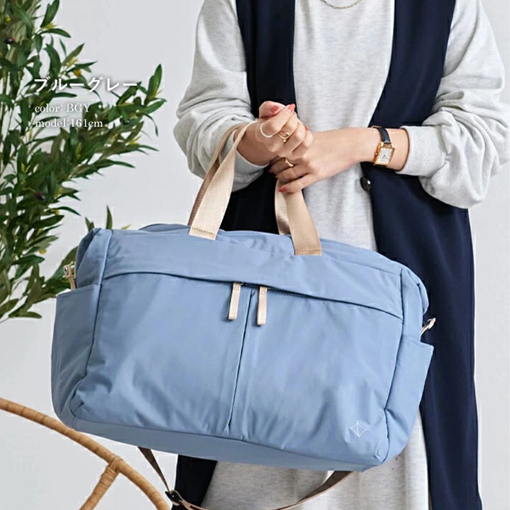 旅行系列 輕量防潑水3way多口袋波士頓包-藍