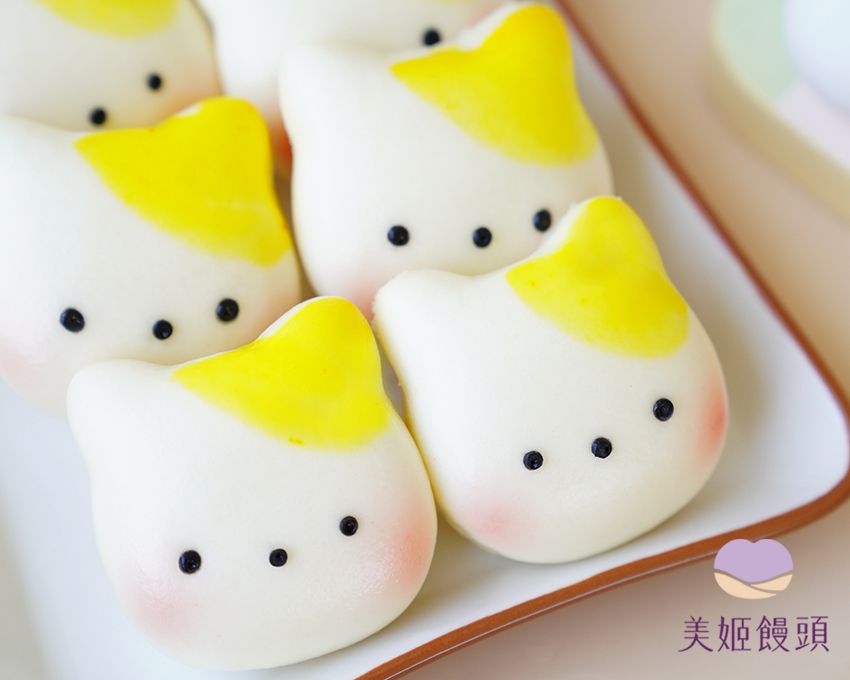 美姬饅頭 - 迷你貓咪無糖鮮乳造型饅頭 (12入)-20g