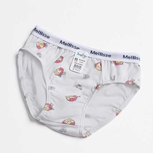 韓國 Mellisse - 韓製棉混紡三角褲(男寶)-卡通人物鋼鐵人-淺灰