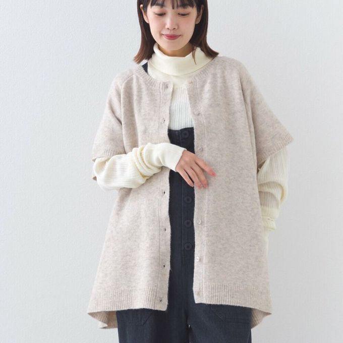 日本 OMNES - 混色感2way針織背心/開襟衫-深咖啡