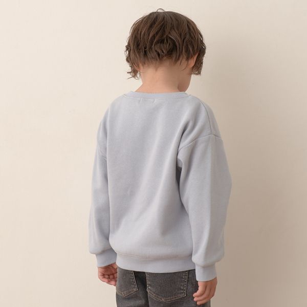 日本 b-ROOM - 裏起毛男孩印花長袖大學T-恐龍-淺紫