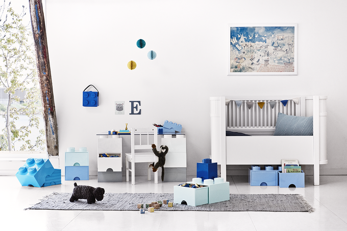 Room Copenhagen - ( 1大+1小 兩入特惠組)樂高 LEGO® 白色四凸+八凸抽屜收納箱 (白色)