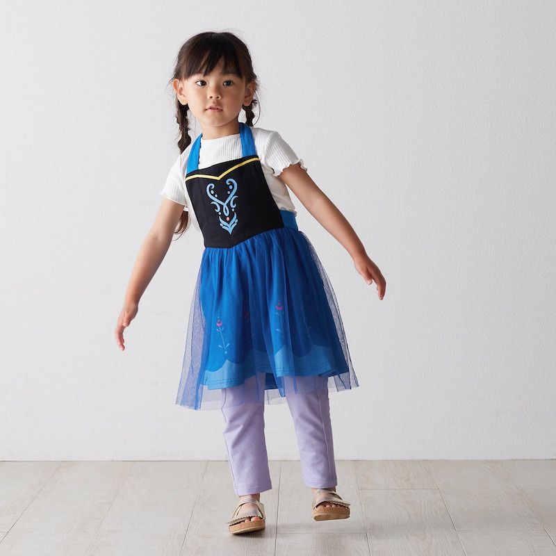 日本千趣會 - 公主圍裙式洋裝-卡通人物小美人魚-薄荷x粉紫