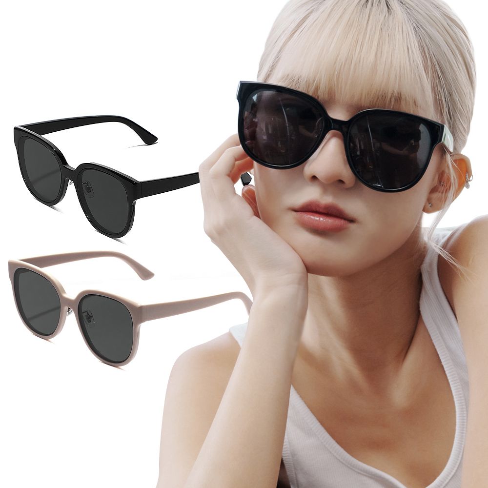 時尚質感TR90貓眼圓框偏光墨鏡│UV400太陽眼鏡